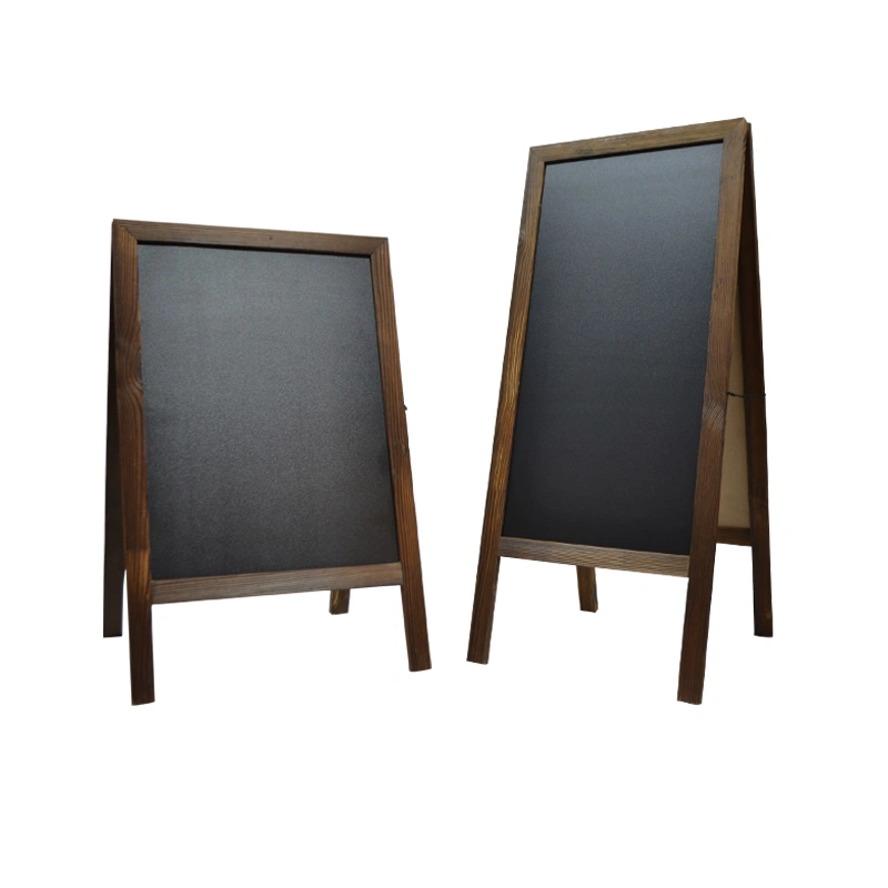 Rustic Torched Frame Double Sides a Standboard Magnetic Outdoor Blackboard Chalkboard